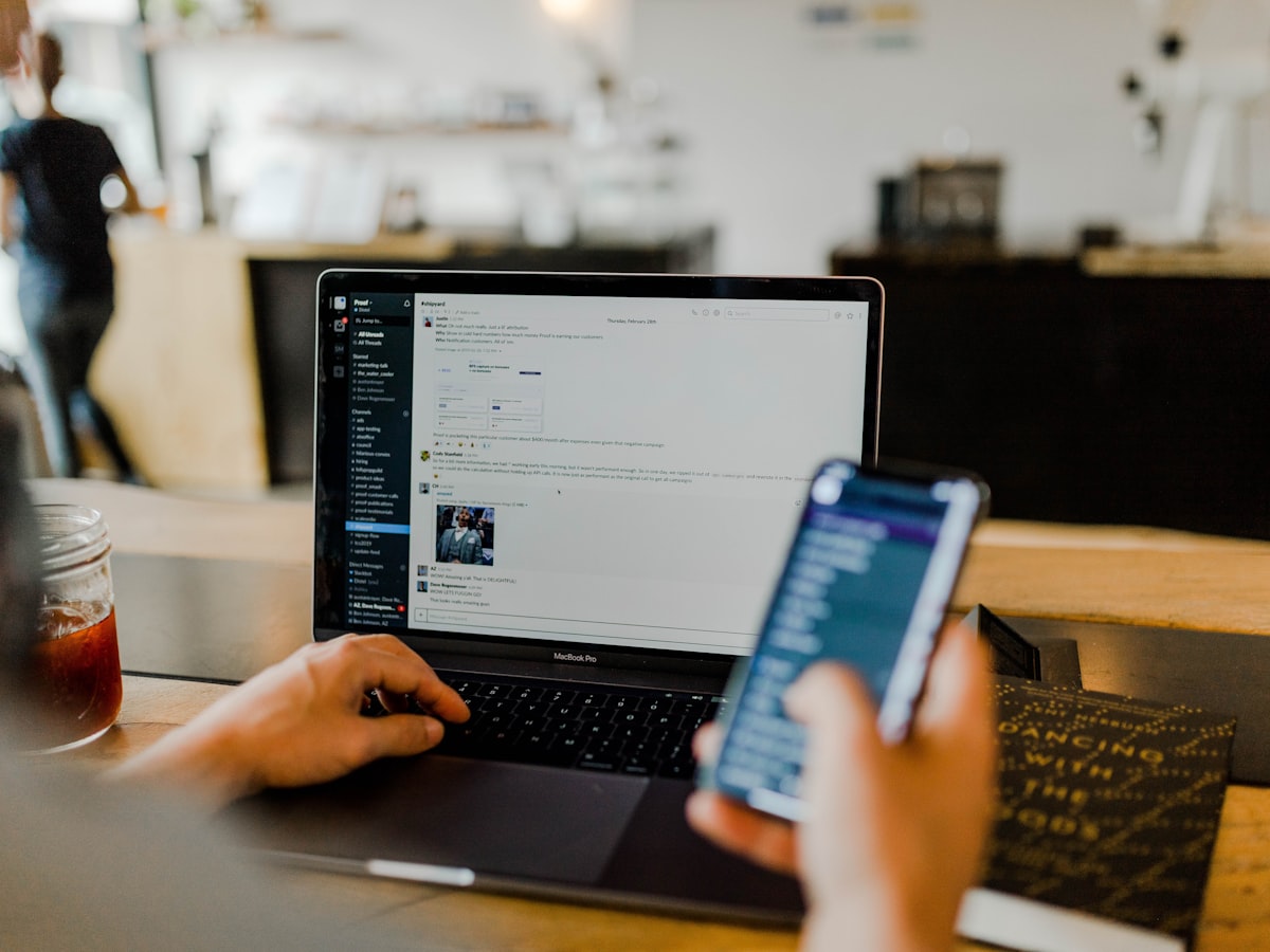 Managing social profiles on laptop and phone